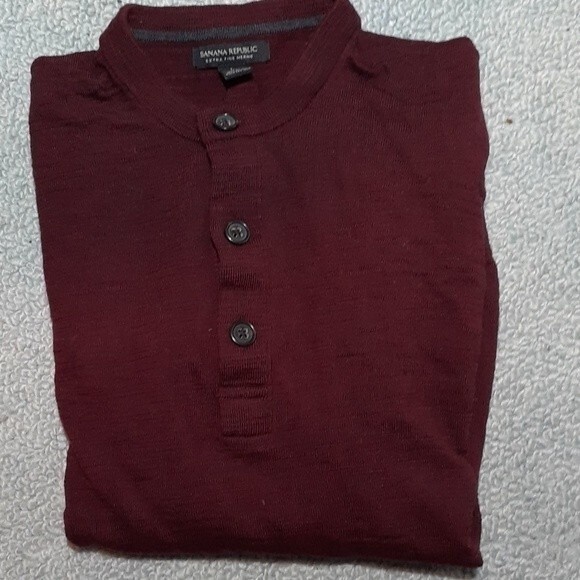 banana republic sweater mens l  maroon red soft Merino wool sweater winter fall - Picture 1 of 7